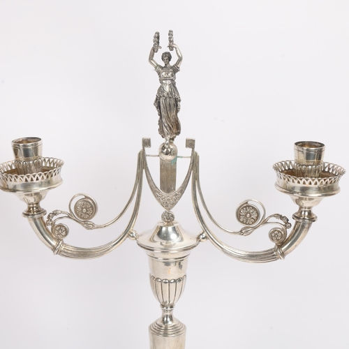 Thumbnail: A pair of Italian 800 silver table candelabra