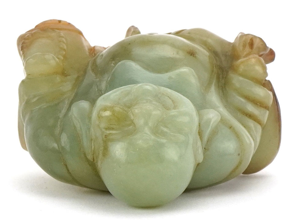 Thumbnail: A Chinese russet jade carving of a seated Buddha 5.5cm