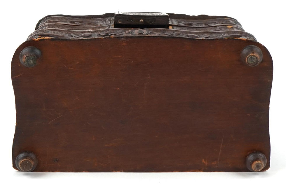 Thumbnail: German carved Black Forest hardwood jewellery box