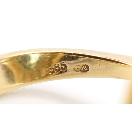 Thumbnail: 15ct gold aquamarine and diamond cluster ring size o/p