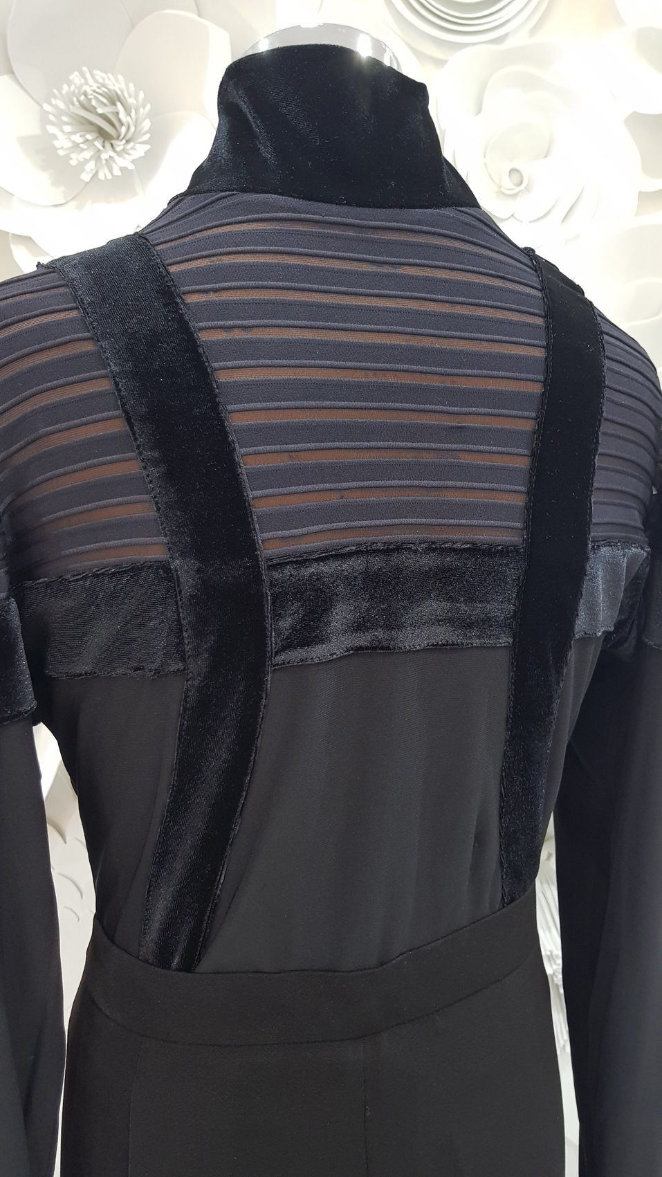 Thumbnail: USATA - Latin shirt velvet and net stripe