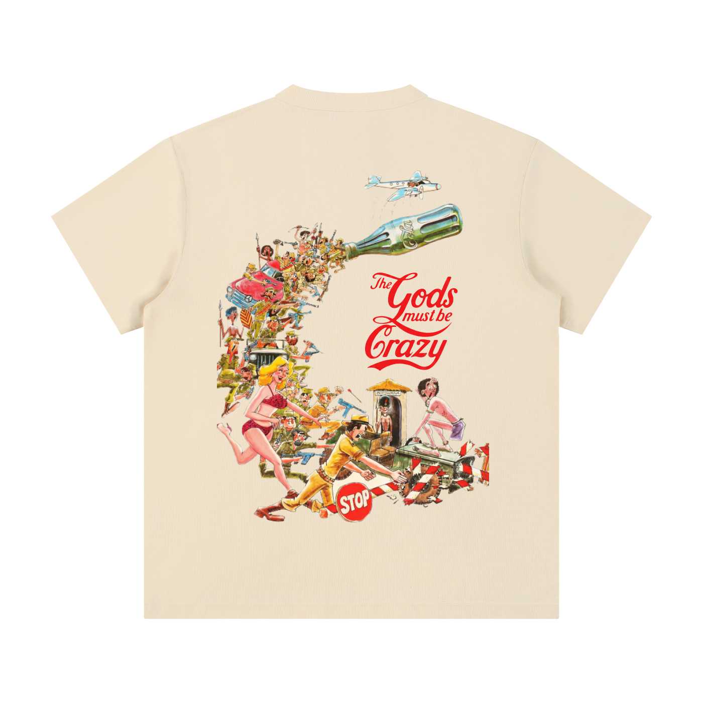 GODS MUST BE CRAZY - Short Sleeve Henley Shirt