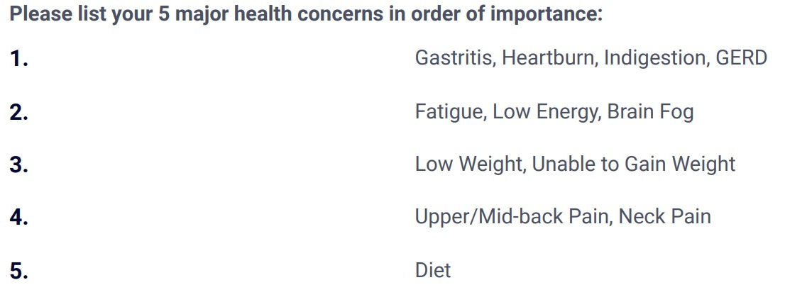 major health concerns for homocysteine including gastritis, fatigue, and pain
