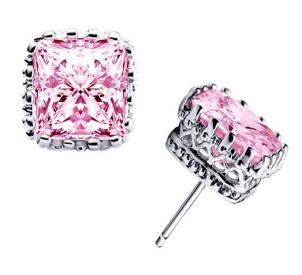 Signature Cecilia J Stud Earrings pink