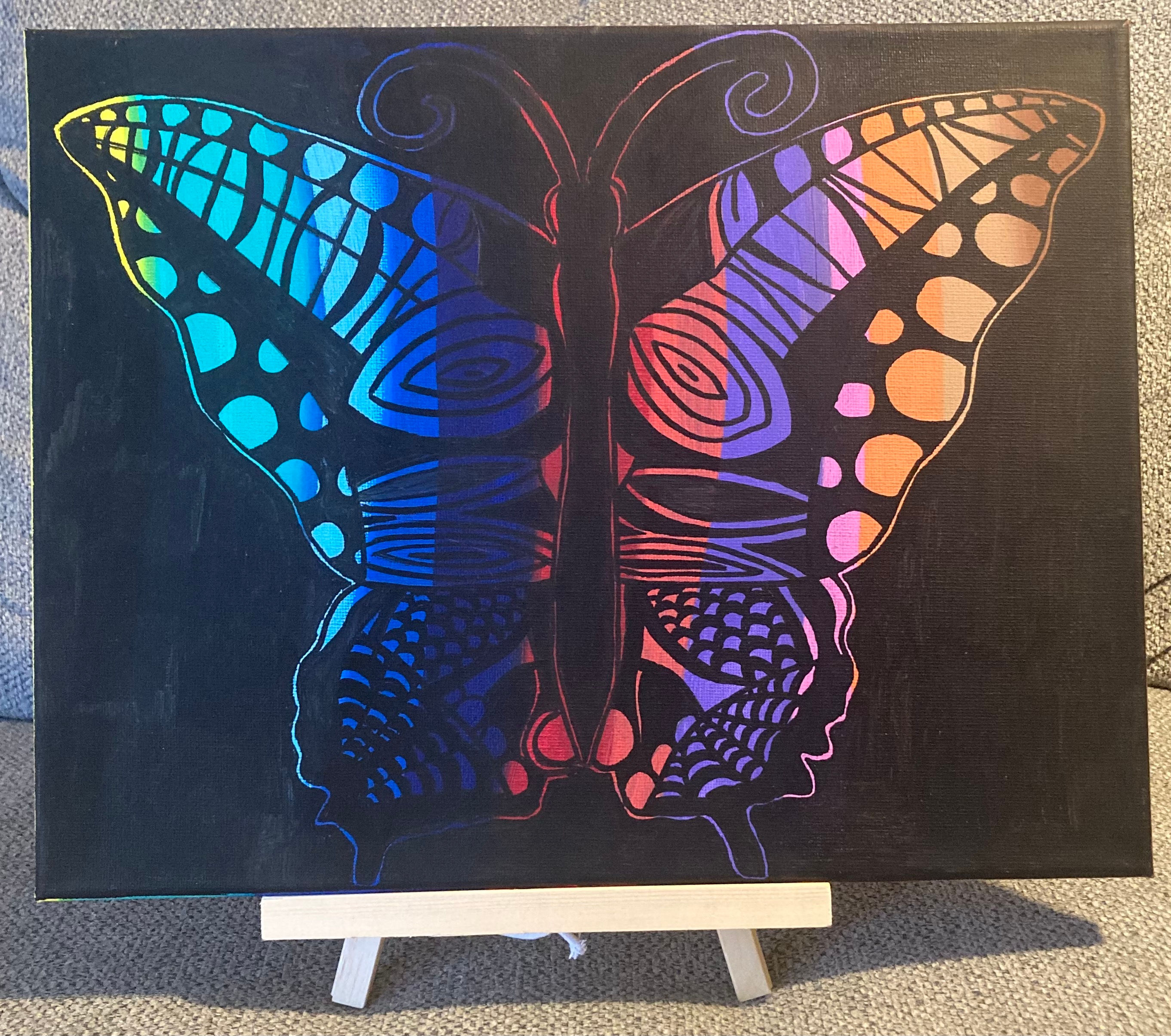 11x14 Butterfly Reverse Silhouette