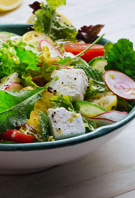 Salada verde fresca com Feta