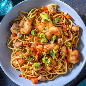 P2. Nouilles sautées crevettes