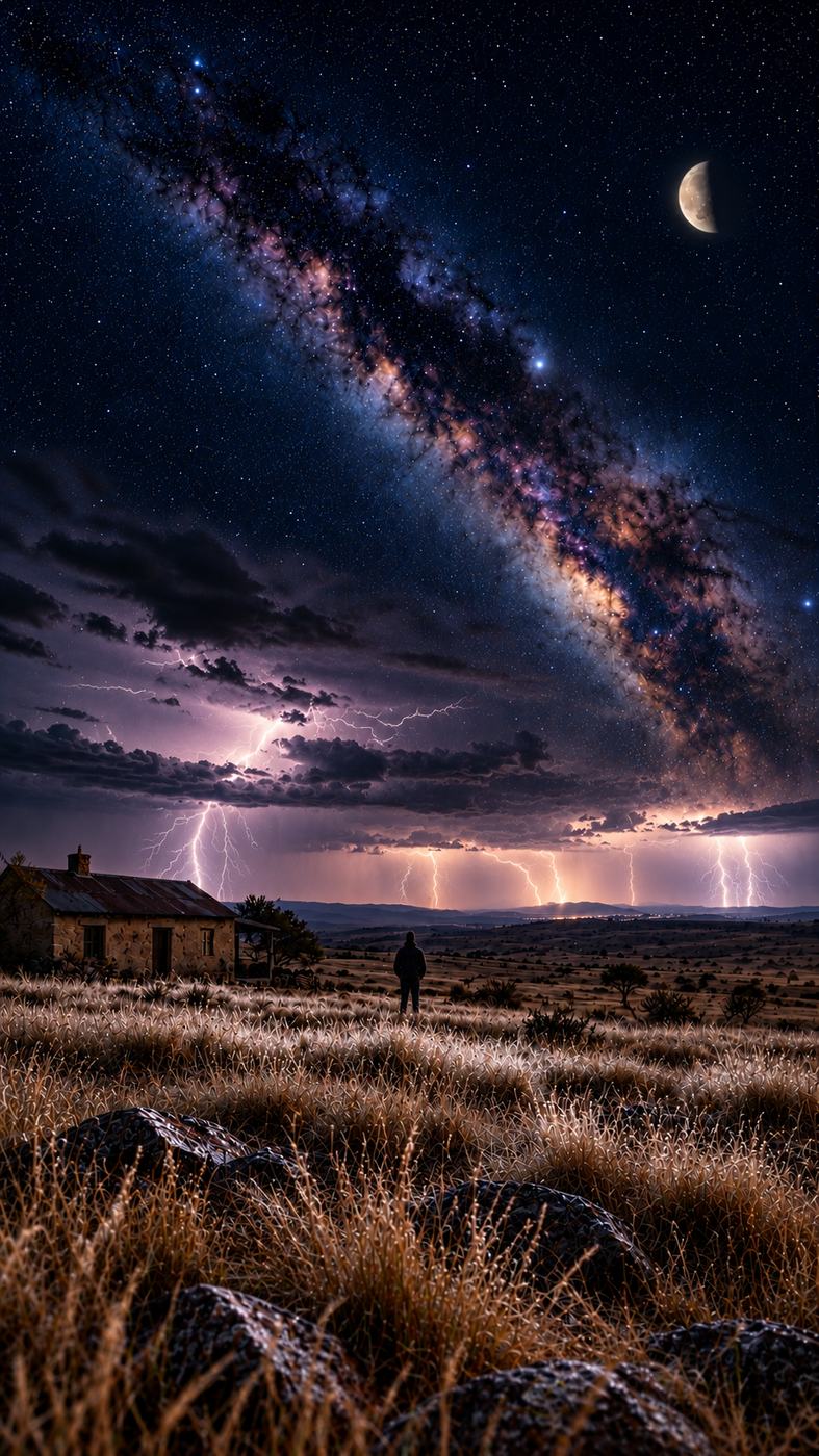 A full Highveld lightning storm at night