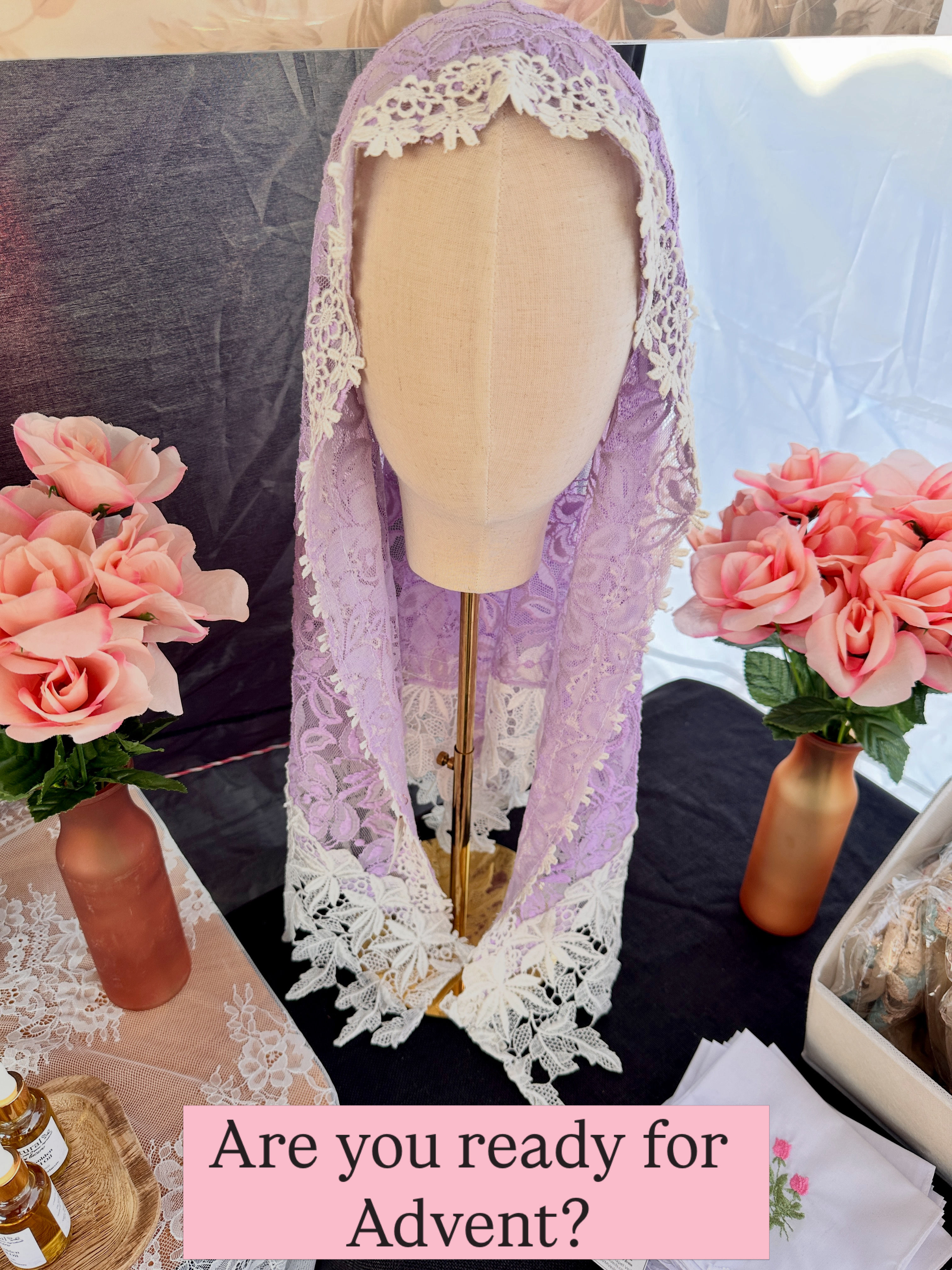 Purple White Triangle Veil