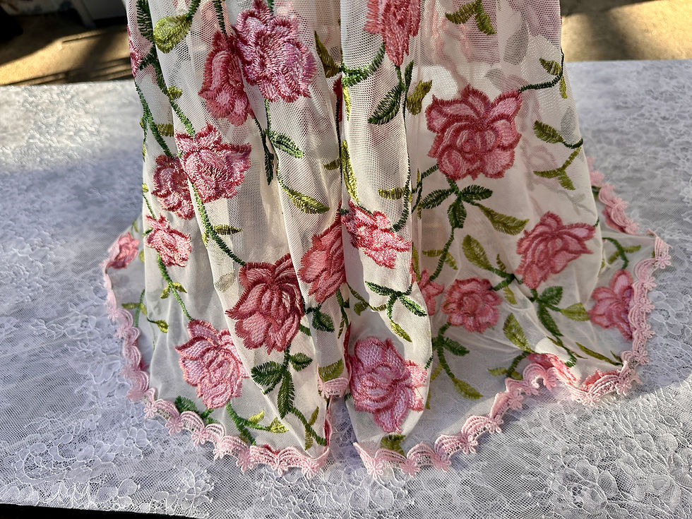 Thumbnail: Embroider Pink Roses Veil