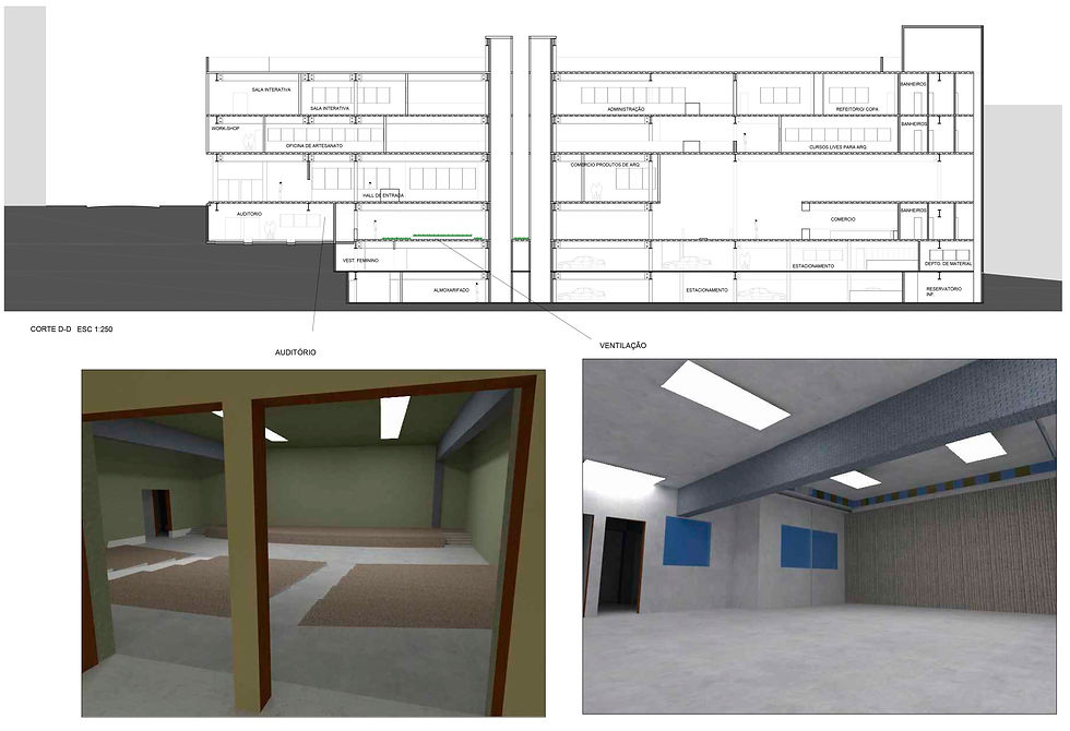 Corte D-D com render