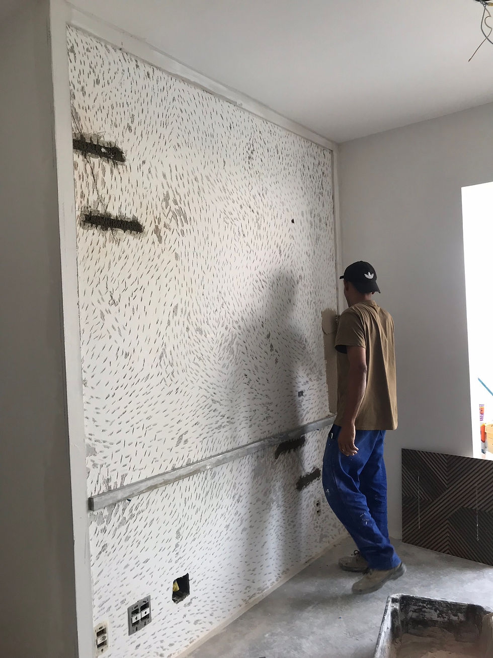 Preparo da parede para porcelanato