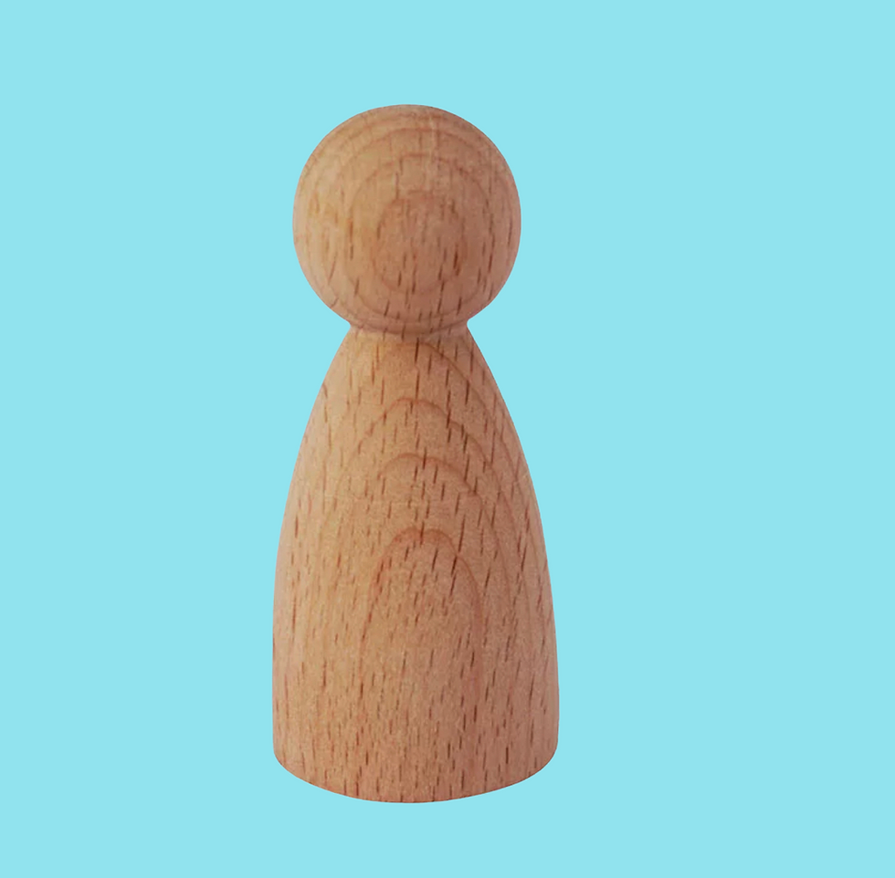 8cm Beech rounded peg doll EN71-1