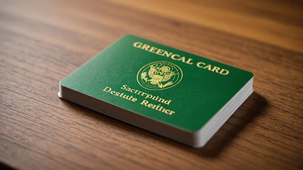 Una tarjeta verde expuesta sobre una mesa