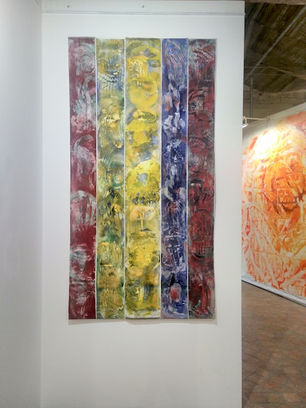 Ensemble de 5 DEROULES, 2020, acrylique et aérosol sur toile, 
220 x 140 cm