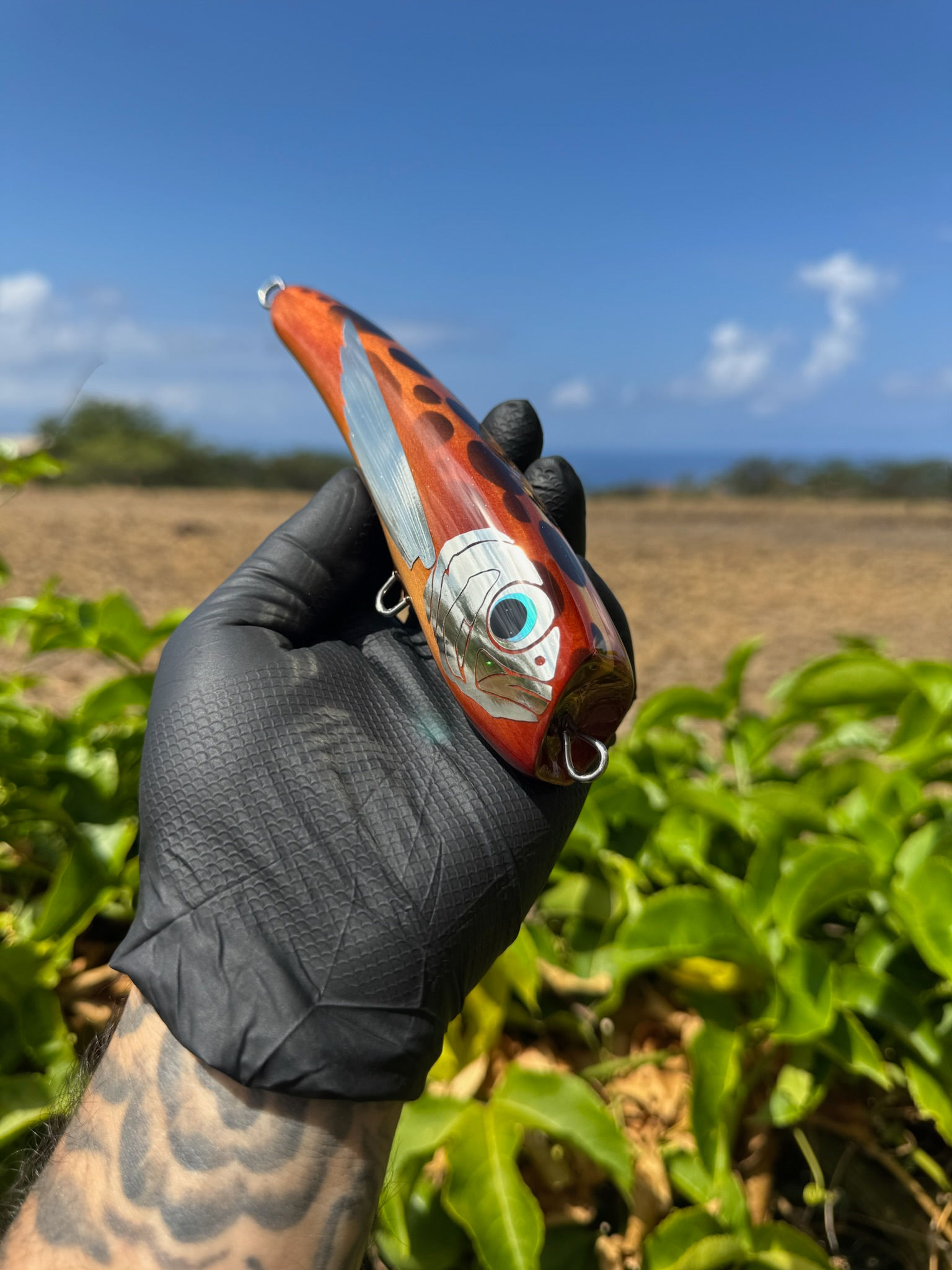 Geronimo 180mm slim hybrid, Bermuda cedar, positive dots