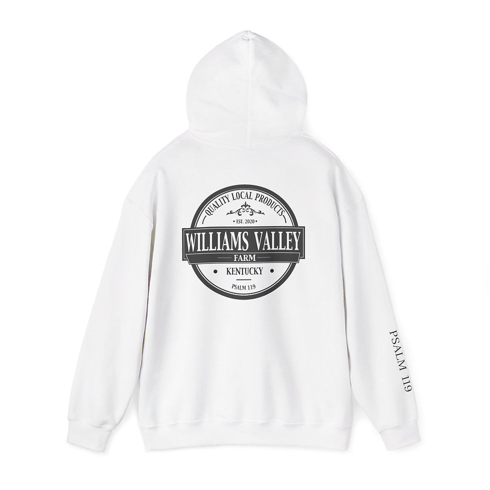 Thumbnail: Williams Valley Farm Hoodie — "Faith • Family • Farm" Pullover (Psalm 119)