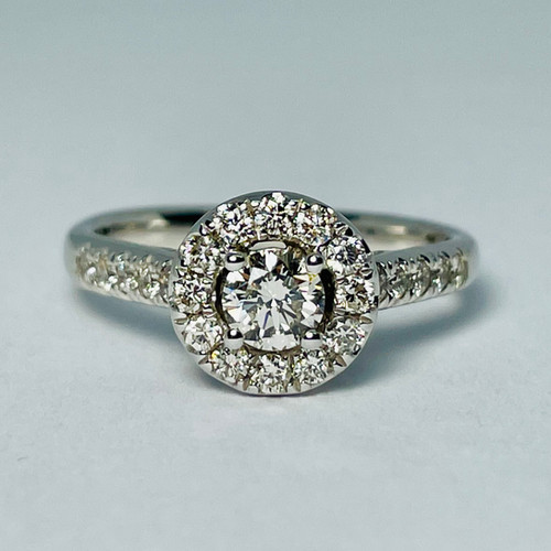 14kt White Gold 1.00ctw Diamond Engagement Ring Set