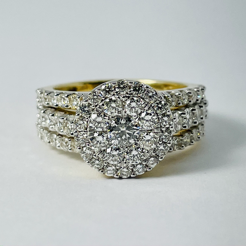 14kt Gold 2.00ctw Diamond Ring 3-Piece Set