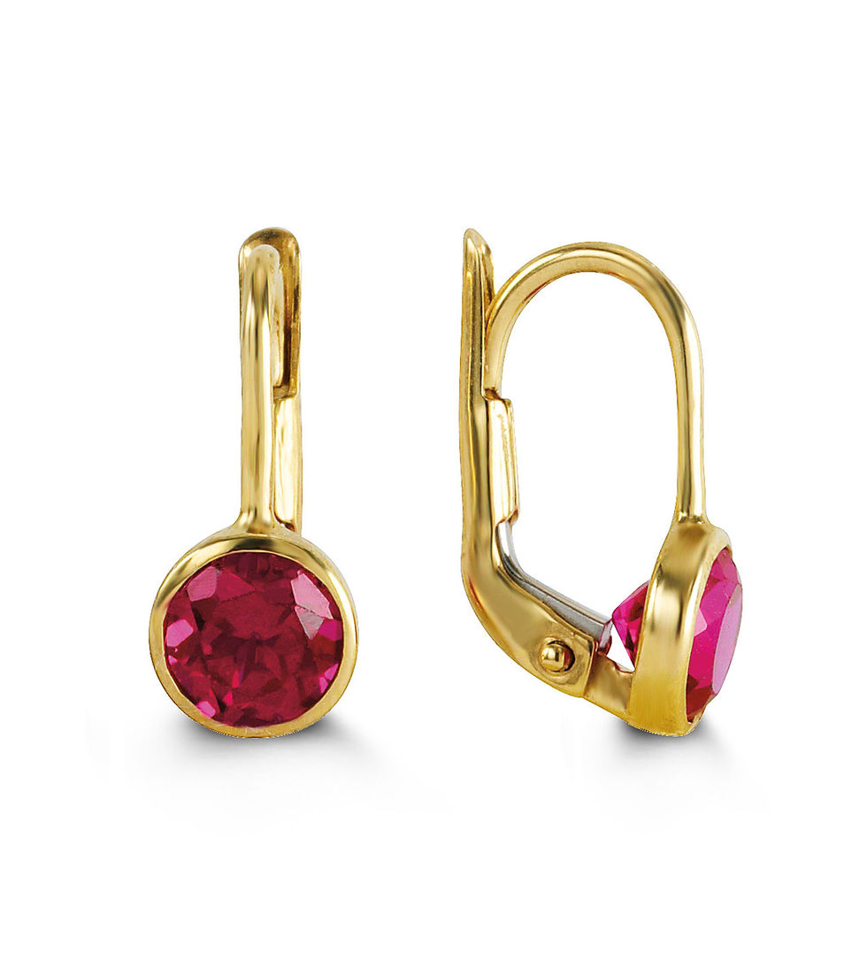 Thumbnail: 10kt Gold Dangling Earring with Birthstone