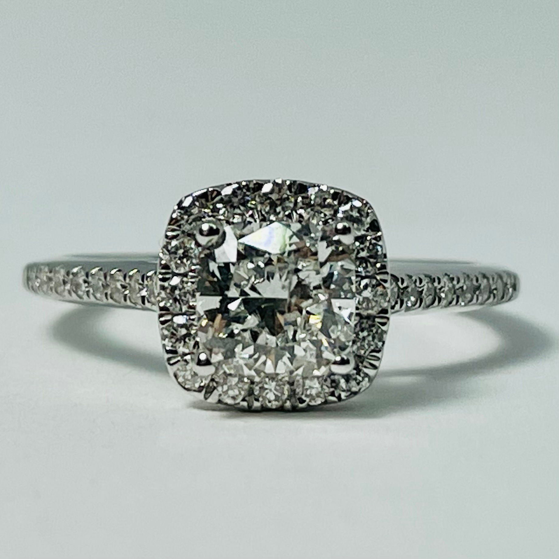 14kt White Gold Cushion Cut Diamond Ring 1.33ctw