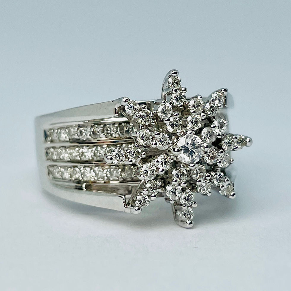 Thumbnail: 14kt White Gold 1.00ctw Cluster Diamond Ring