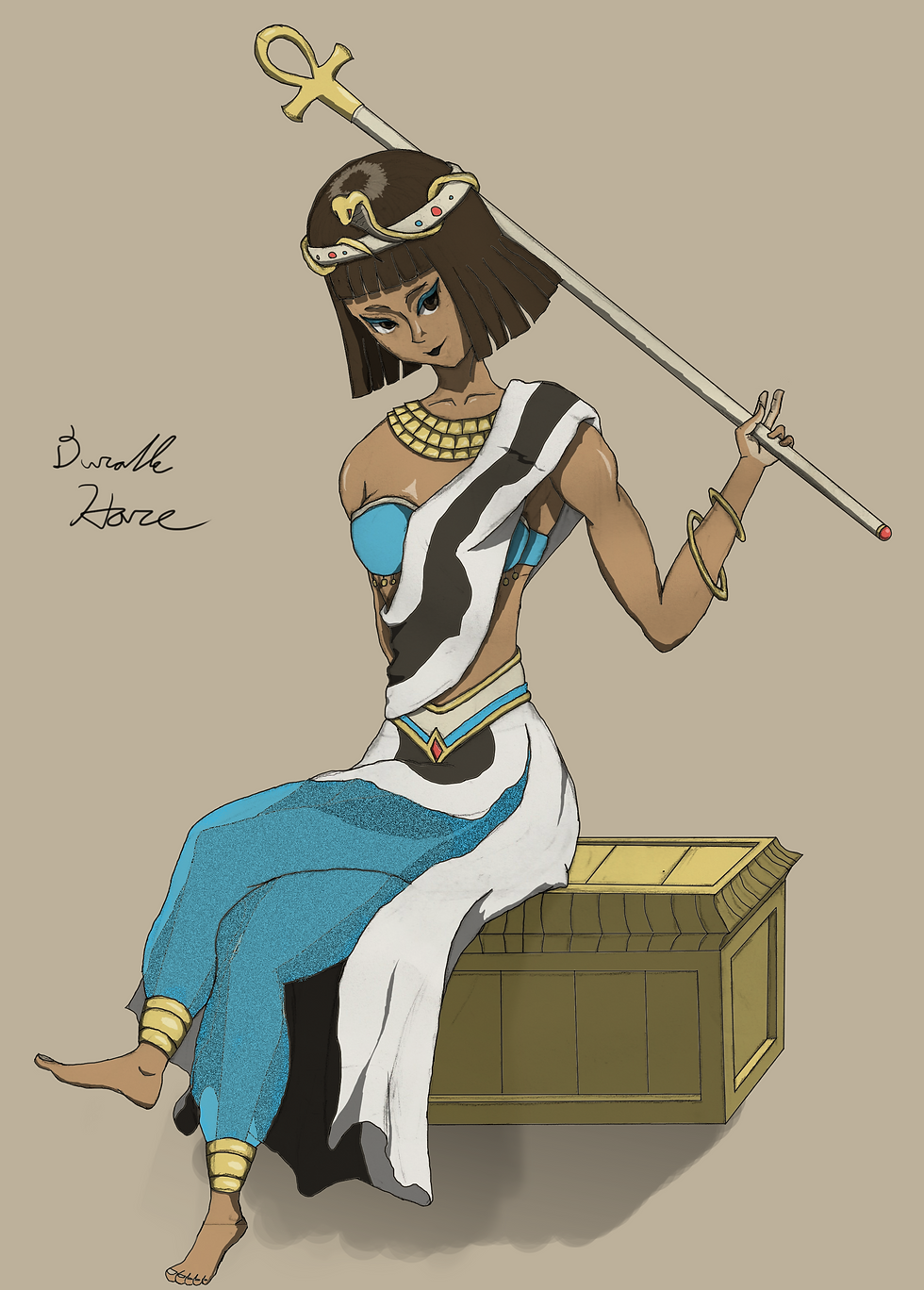 Indian-Egyptian Belly Dancer (Colored and Signed)