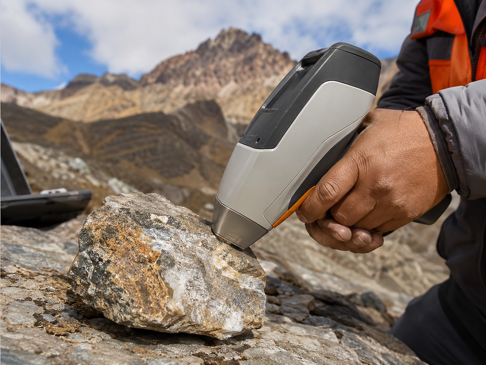 Equipo XRF portátil para análisis de minerales en campo — QIPSAC Perú