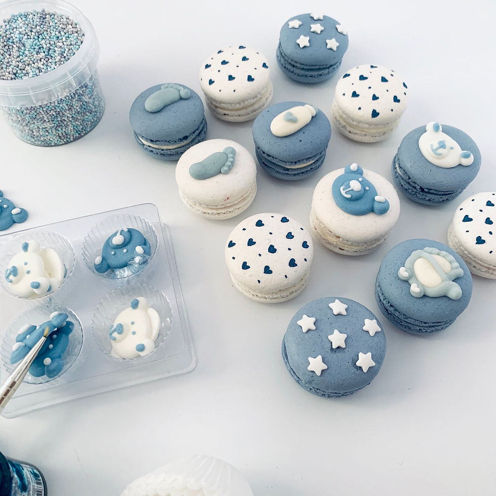 Thumbnail: Blue Baby Shower Macarons