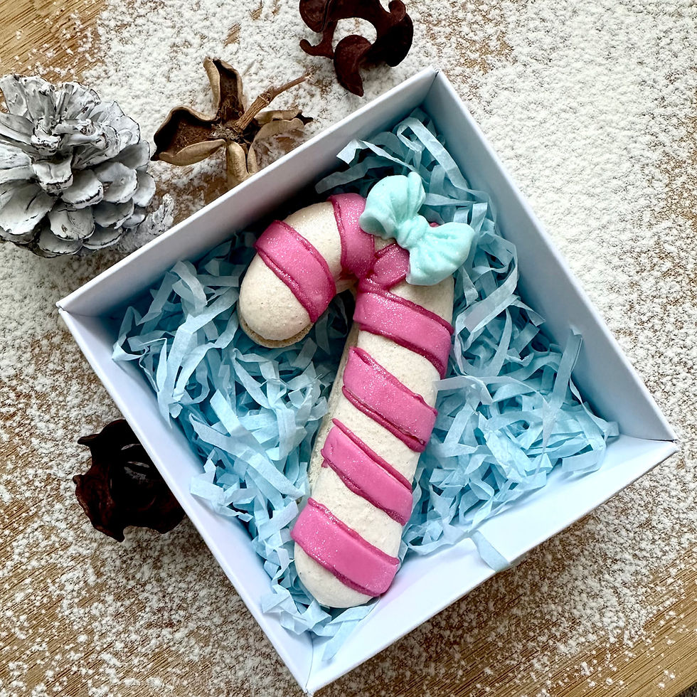Candy Cane Christmas Macaron