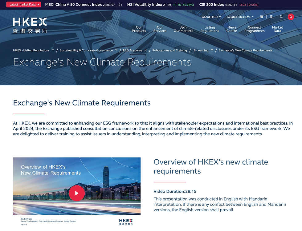 In Asia and Europe, exchanges are tightening ESG reporting expectations as part of listing requirements.
