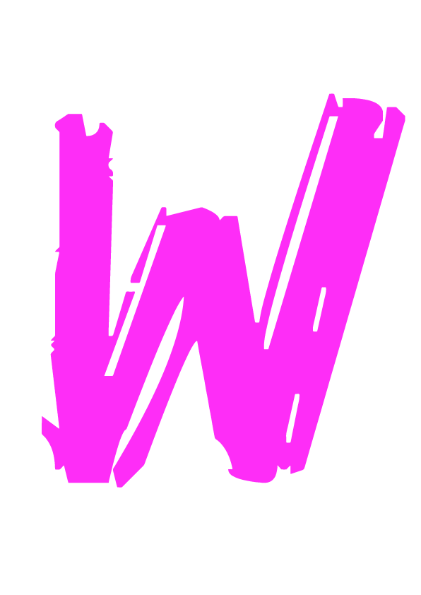 Pink stylized letter W logo