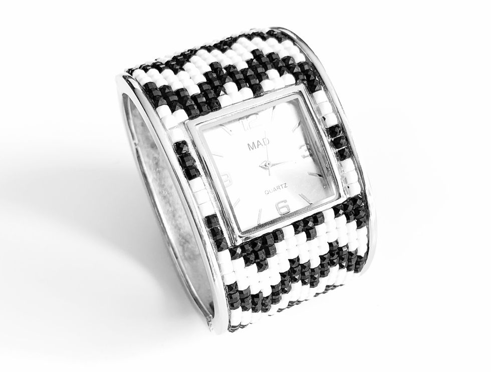Mosaic Hinged Cuff Watch