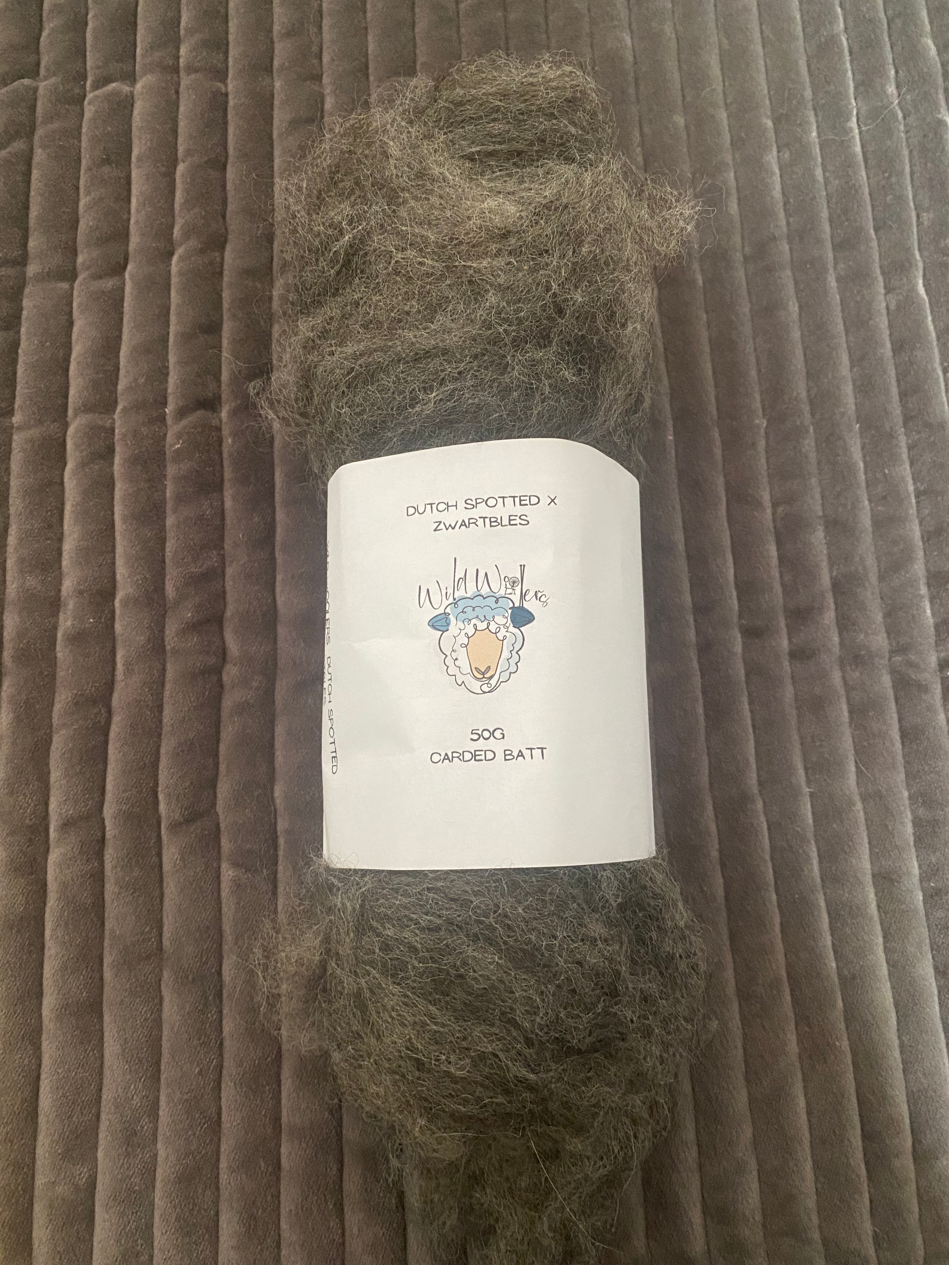 Dutch Spotted x Zwartbles Carded Batt