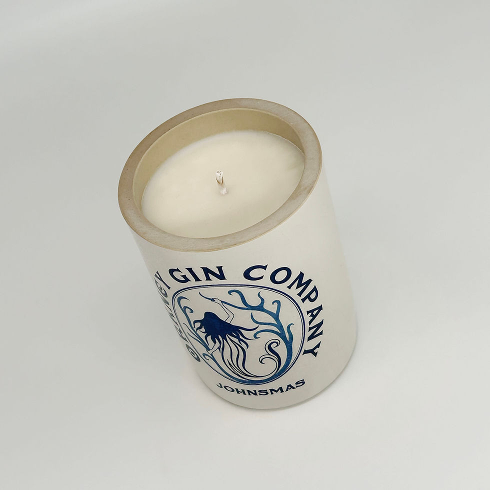 Johnsmas gin eco soy wax recycled bottle candle