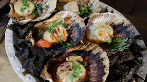 James Martin's scallops with yuzu and akvavit mayo