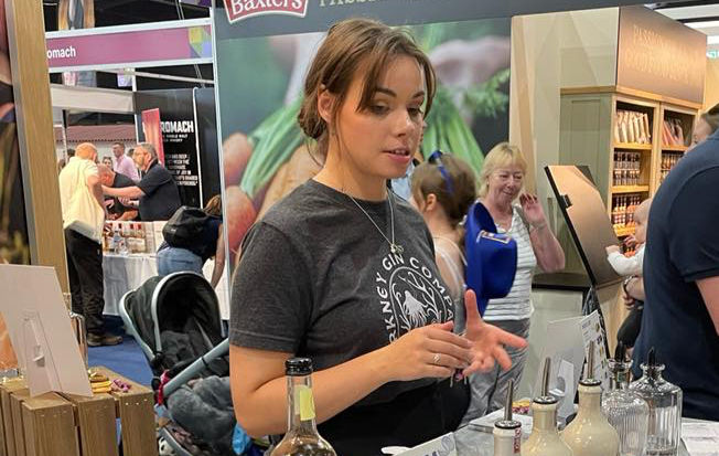 Orkney Gin Company Erin serving gin at event