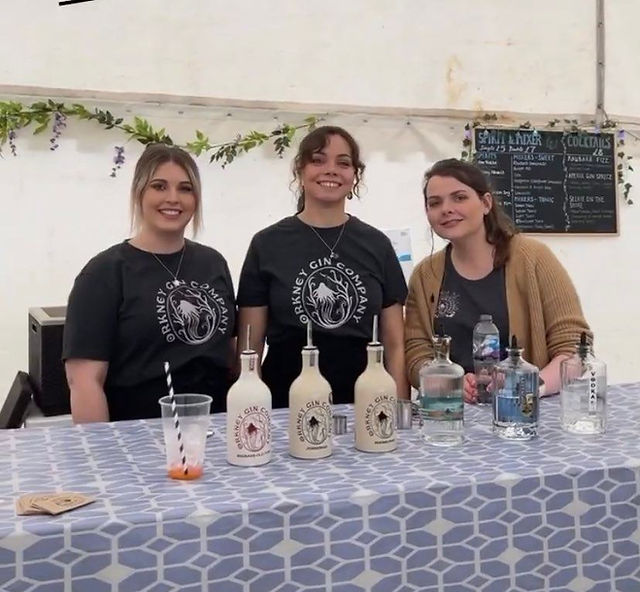 the family team helping out at County Show (Orkney Gin Company)