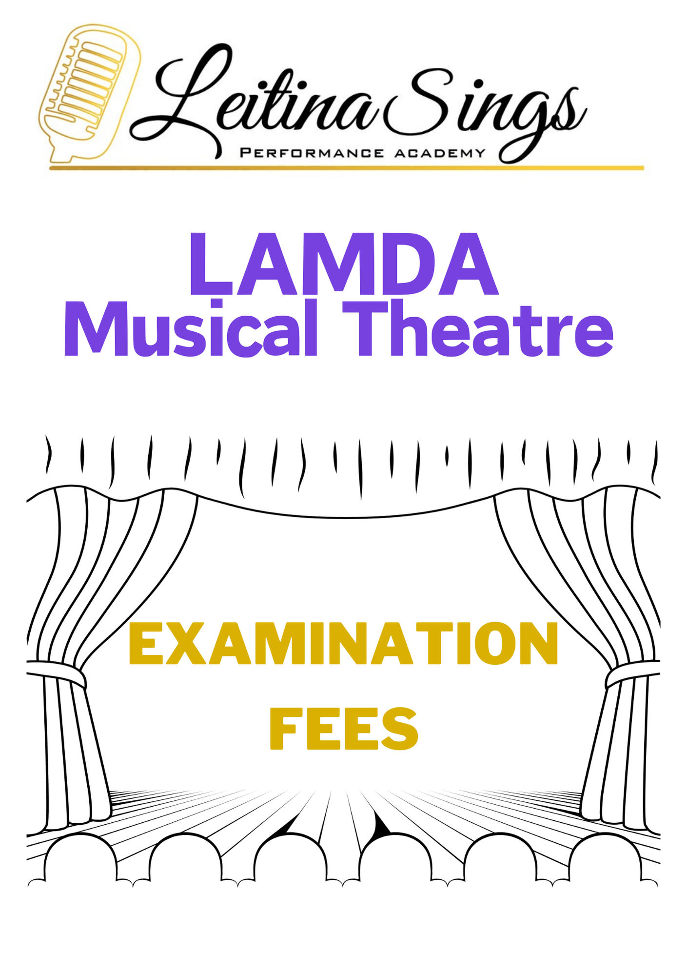 LAMDA MUSICAL THEATRE EXAM FEES