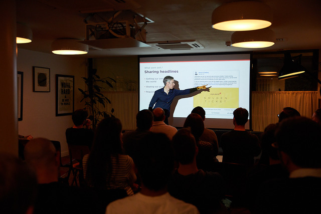Martyn speaking at a design leadership meetup