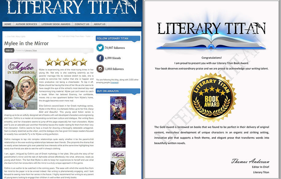 Literary Titan Review & Award for Mylee