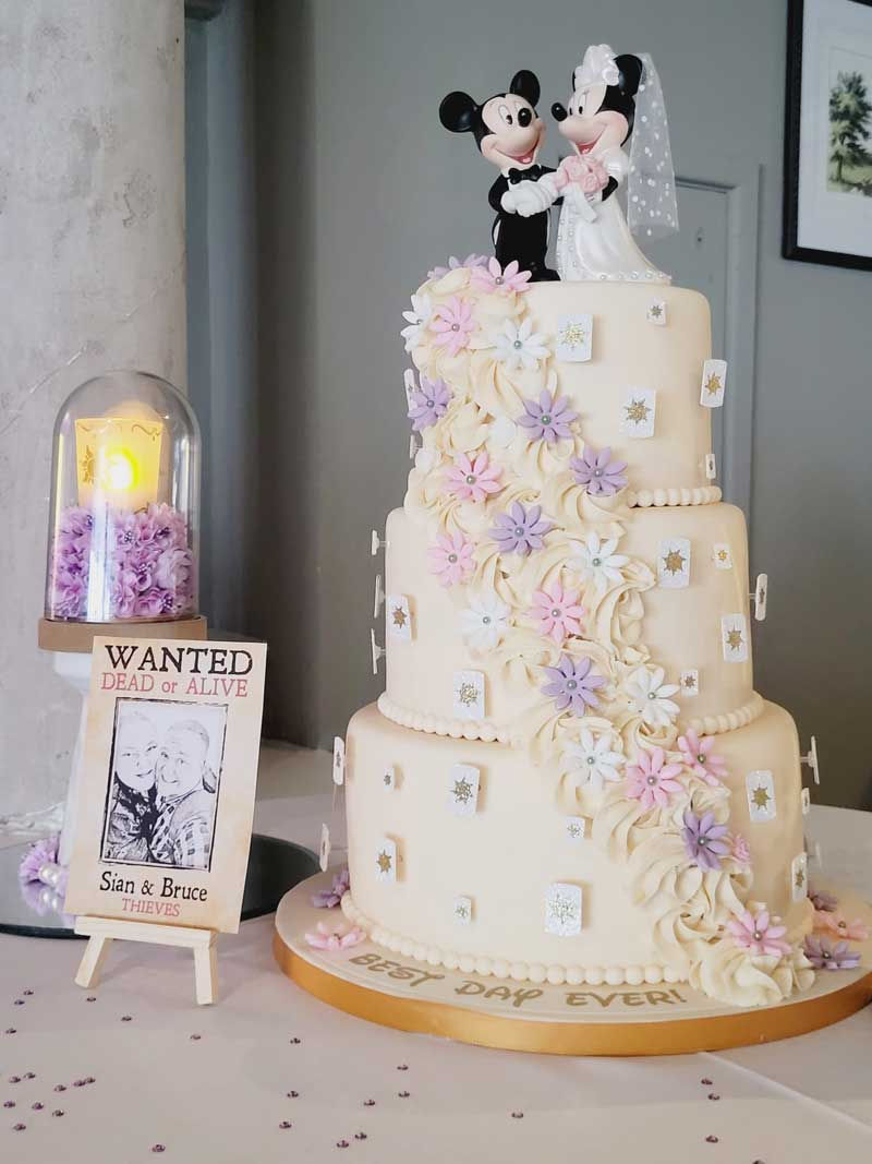 Tangled& Disney Themed Wedding Cake