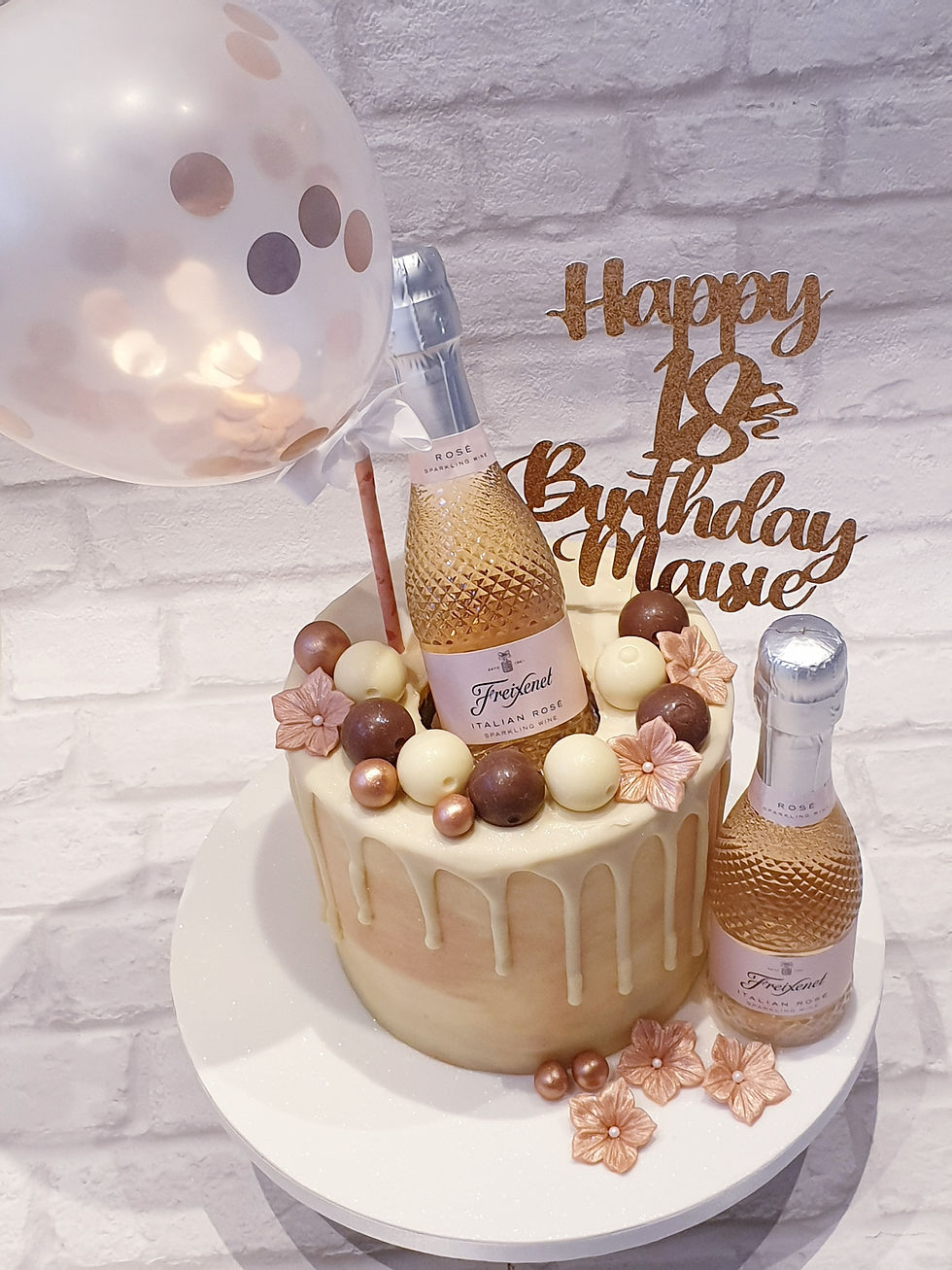 Champagne & Chocolate Drip Cake