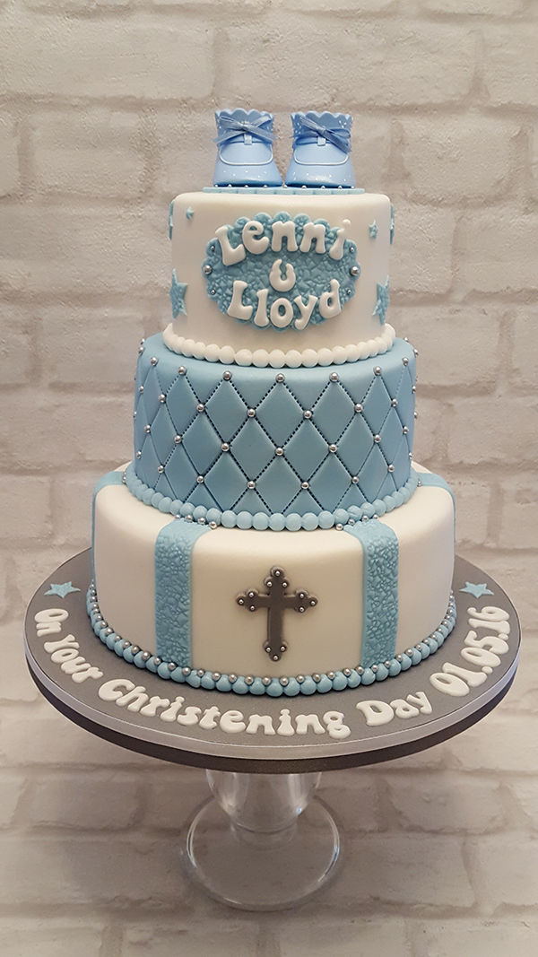 3 Tier Christening Cake