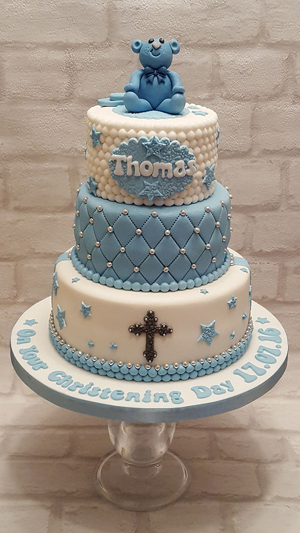 3 Tier Quilted Christening Cake
