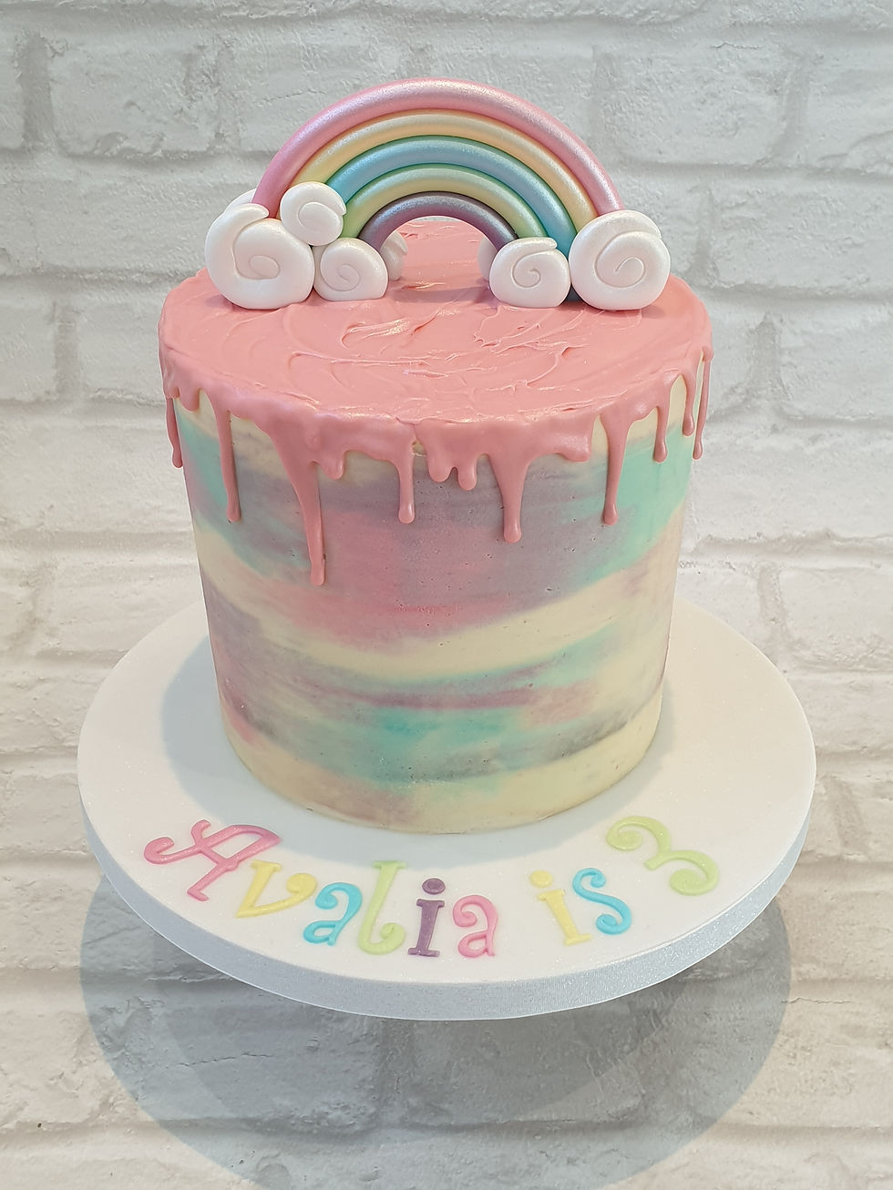 Rainbow Buttercream Drip Cake