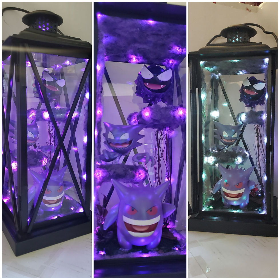 18in Gengar, Haunter, Gastly LED lantern terrarium with remote