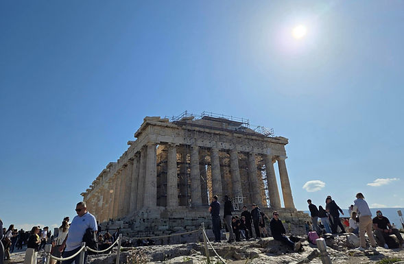 The Parthenon in Athens under a bright sun