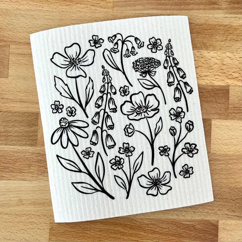 Thumbnail: Pressed Floral Swedish Dishcloth