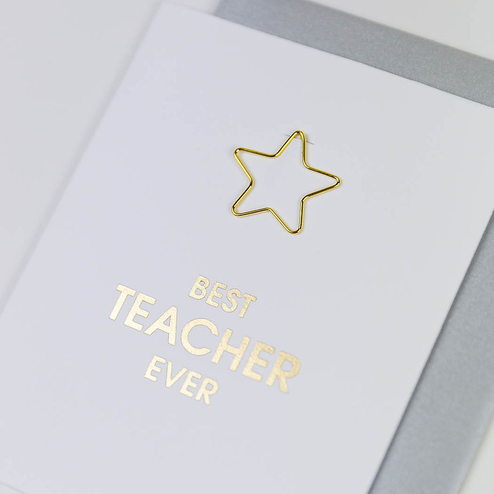 Thumbnail: Best Teacher Ever Paper Clip Letterpress Card